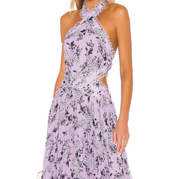 Lilac Purple Floral Dress, Cut-outs and Backless. - Picture 1 of 5